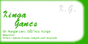 kinga gancs business card